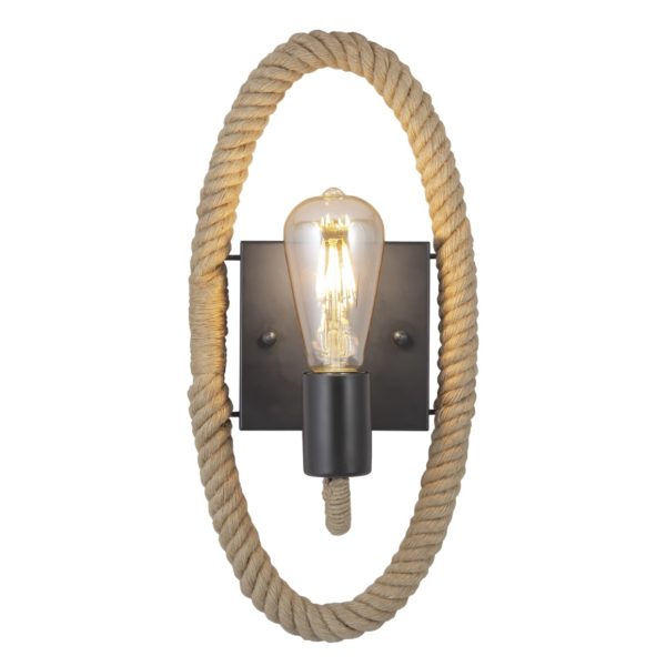 APLIQUE LAZO NEGRO Y CUERDA 1 X 60W E-27