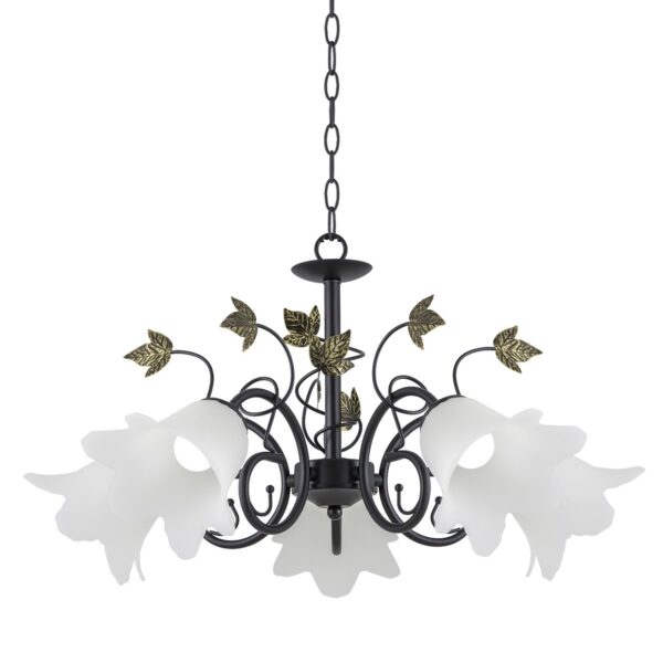 BLACK-GOLD LAMP  HEDERA 5 LIGHTS X E-14