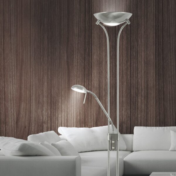 PIE DE SALON PEBET NIQUEL SAT LED 23W 2300LM 4000K