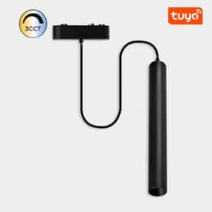 SUSPENSÃO TUBULAR 15W 3CCT P/CALHA MAGNÉTICA PRETO