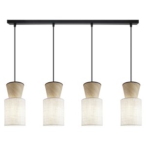 BARRA 4L AOSTA BEIG/MADERA 4 X 60W E-27