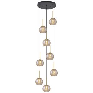 COLGANTE 8L.CACELA NEGRO-AMBAR 8 X 40W E-14
