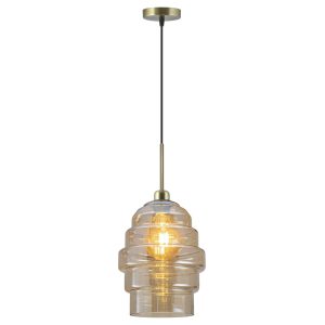 COLGANTE AMBER CRISTAL AMBAR 1 X 60W E-27