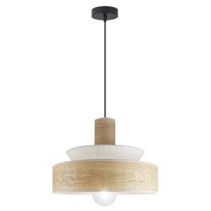 COLGANTE MOHANA MADERA/LINO 1 X 60W E-27