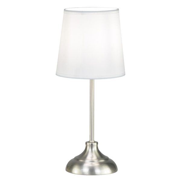 SOBREMESA BOLTON NIQUEL/BLANCO 1 X 40W E-14