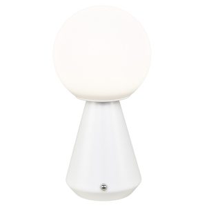 SOBREMESA LOGAL BLANCO LED - BATERIA RECARGABLE