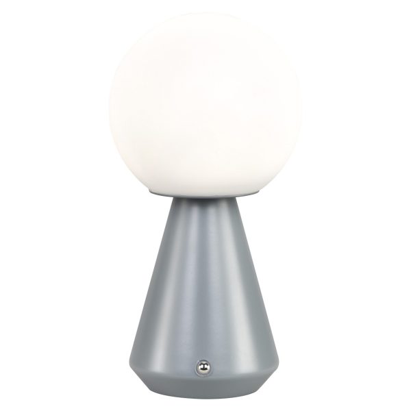 SOBREMESA LOGAL GRIS MATE LED - BATERIA RECARGABLE