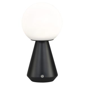 SOBREMESA LOGAL NEGRO LED - BATERIA RECARGABLE