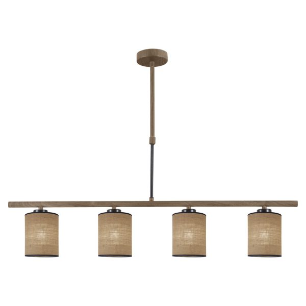 BARRA 4L BERTA NEGRO- MADERA 4 X 60W E-27