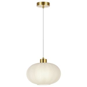 COLGANTE NAWA LATÓN-OPAL 1 X 60W E-27