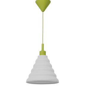 COLGANTE PIRAMIDE BL-PISTACHO 1 X E-27