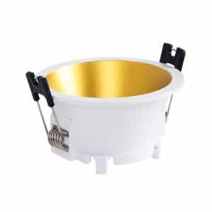 ARO REDONDO RECUADO EM PVC BRANCO / OURO