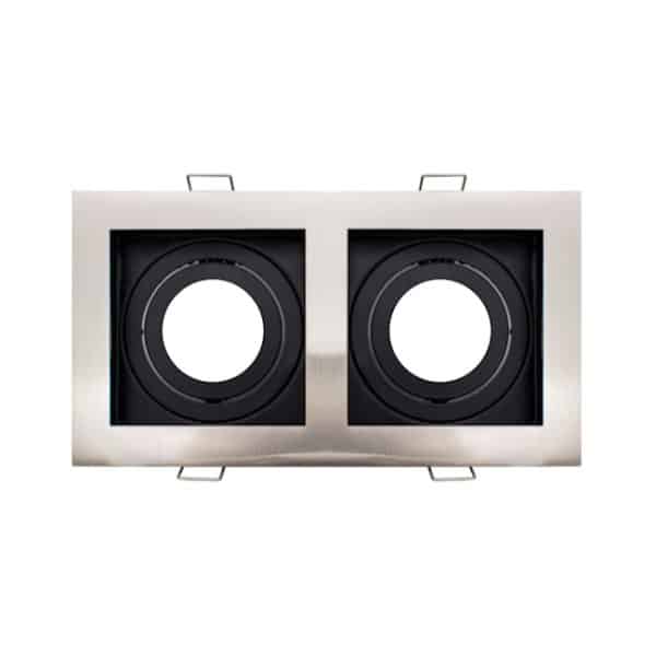 ARO DUPLO BASCULANTE AÇO ESCOVADO / PRETO