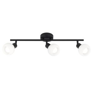 REGLETA 3L OPAL NEGRO MATE 3 X 40W E-14