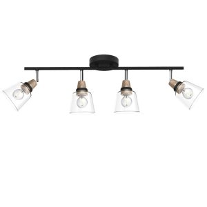 REGLETA 4L INDIGO NEGRO-MADERA 4 X 40W E-14