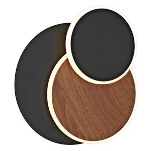 PLAFON LED BOSSA NEGRO-MADERA LED 10W 550LM 3000K