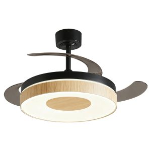 VENTILADOR DUNA NEGRO-MADERA 50CMS 3 PALAS