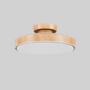 VENTILADOR DE TETO 24W COM CONTROLE REMOTO E LUZ LED DIMERIZÁVEL 56W, EM MADEIRA CARVALHO