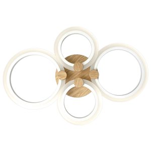 PLAFON LED DRACO 4L MADERA CLARA