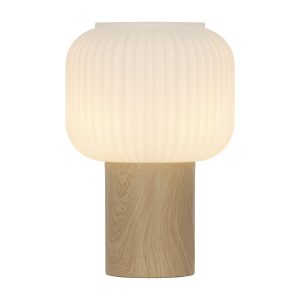 SOBREMESA NORI BLANCO Y MADERA 1xE-27