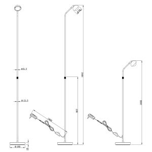 PIE DE SALÓN LOCK LATÓN LED 10w